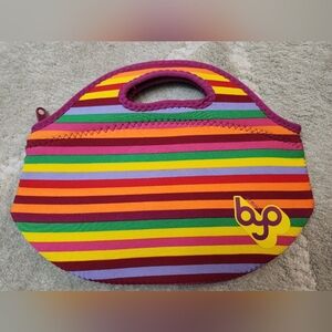 BYO by Built Rambler Lunch Bag, featuring a vibrant striped pattern.